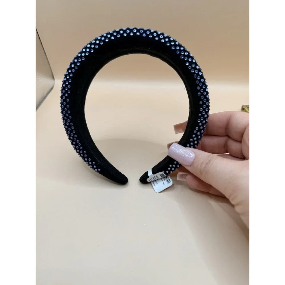 Claires Headband Black Blue Rhinestone‎ Gems Hair Accessory Costume Cosplay